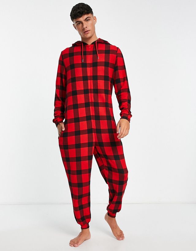 Brave Soul onesie in red check