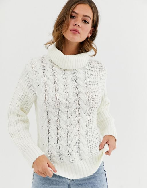 Brave Soul opium sweater in patchwork cable knit | ASOS