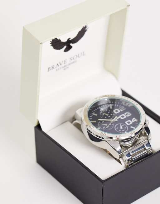Brave Soul - Orologio bracciale da uomo con quadrante blu, 4 di 4