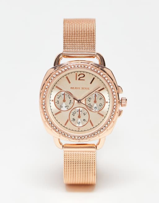 Brave Soul - Orologio multi-quadrante, colore oro rosa
