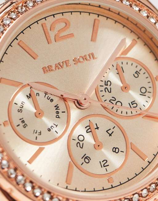 Brave Soul - Orologio multi-quadrante, colore oro rosa, 3 di 4