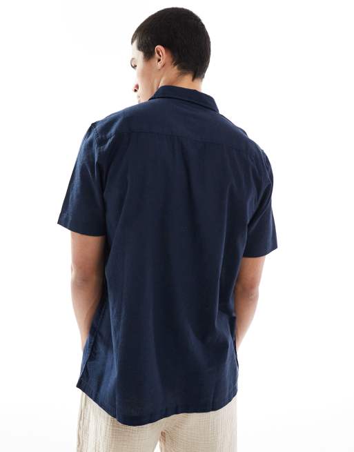 Brave Soul - Overhemd met korte mouwen in marineblauw, 3 van 4