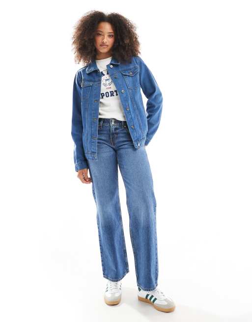 Brave Soul – Oversize-Jeansjacke in Blau, 4 von 4