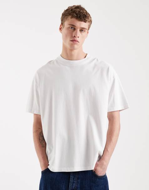 Brave Soul – Oversize-T-Shirt in Acid-Waschung in Weiß, 240 g/m² - view 1