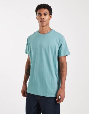 Oversize-T-Shirt in gedecktem Grün mit Rundhalsausschnitt Grün M