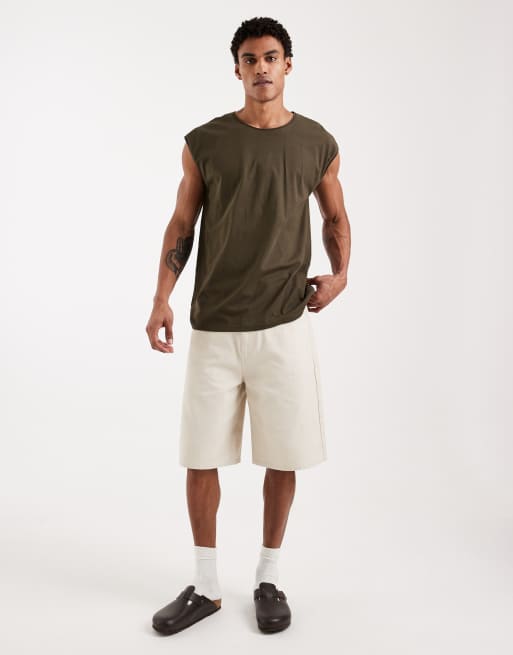 Brave Soul – Oversize-Tanktop in Khaki, 2 von 5