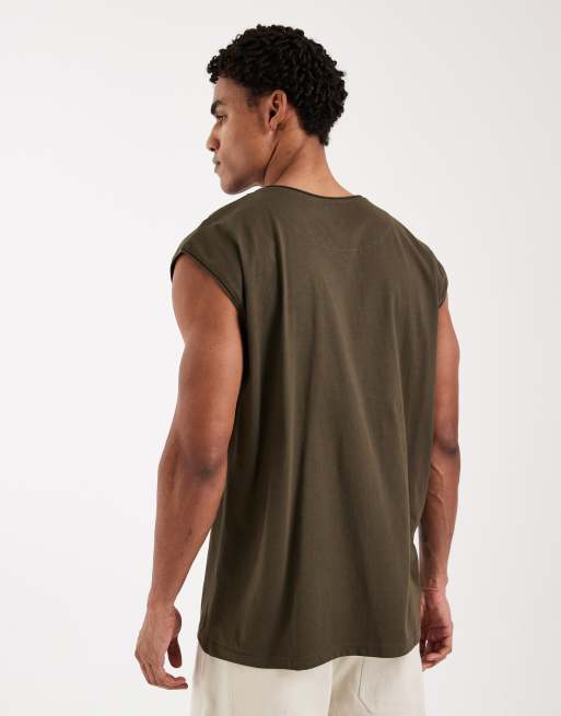 Brave Soul – Oversize-Tanktop in Khaki, 3 von 5