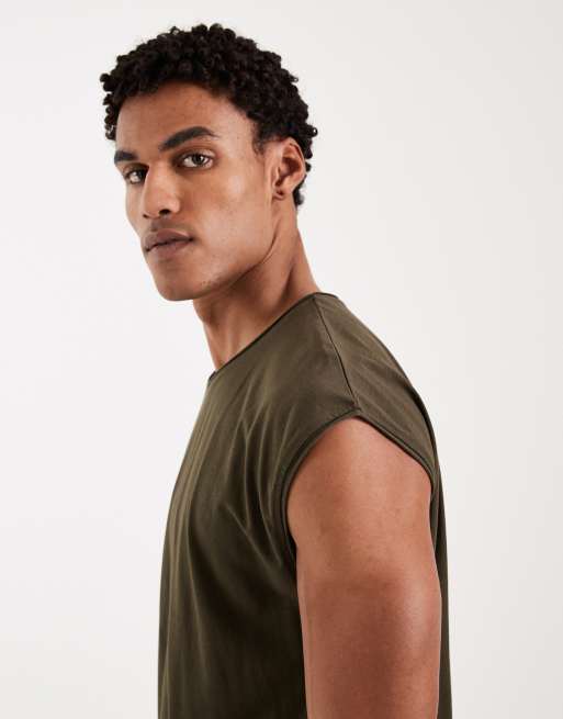 Brave Soul – Oversize-Tanktop in Khaki, 4 von 5