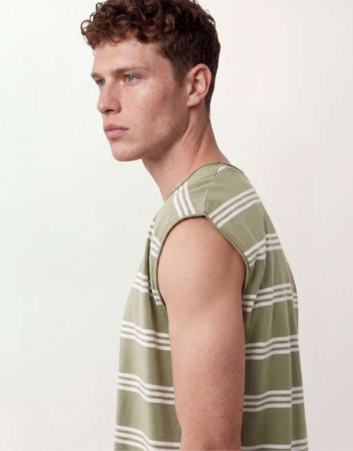 Brave Soul – Oversize-Tanktop mit Streifen in Salbeigrün und Weiß, 2 von 5