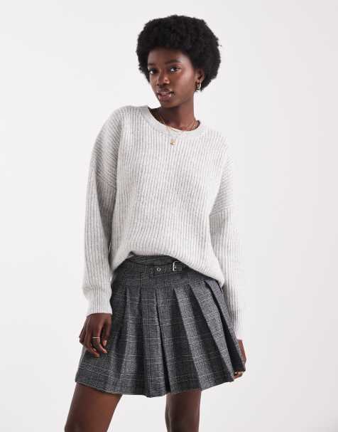 Brave Soul oversized crew neck jumper in light grey - view 1