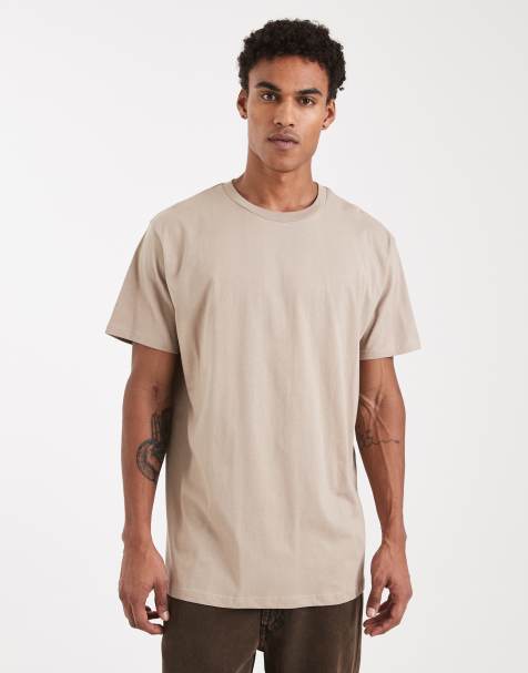 Brave Soul oversized crew neck t-shirt in taupe