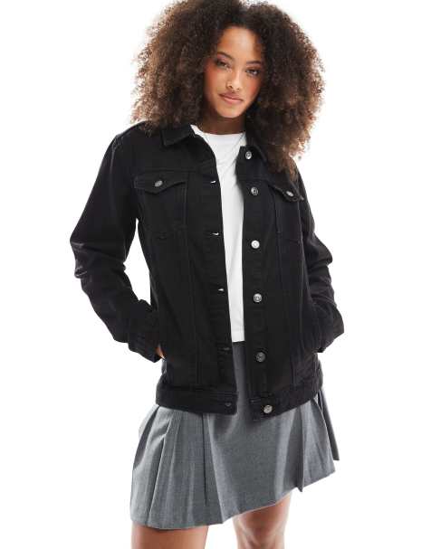 Brave Soul - Oversized denim jack in zwart - view 1
