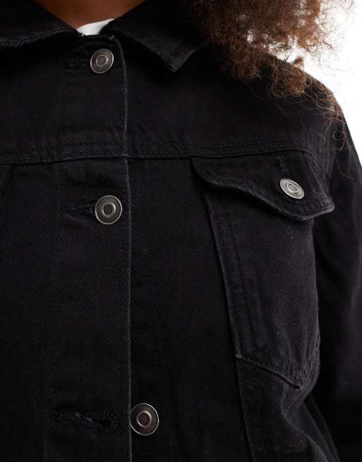 Brave Soul - Oversized denim jack in zwart, 3 van 4