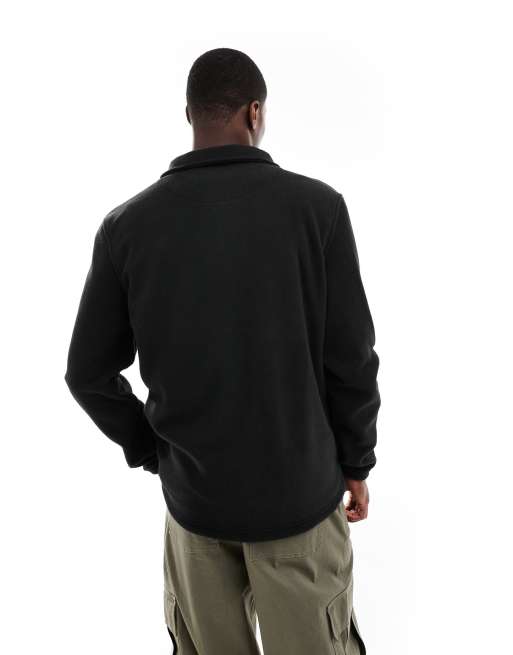 Brave Soul oversized fleece half zip sweatshirt in black, 2 of 4