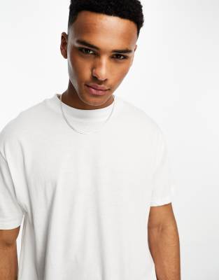 Brave Soul oversized high neck t-shirt in white | ASOS