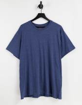 ASOS DESIGN oversized t-shirt in navy cotton blend acid wash