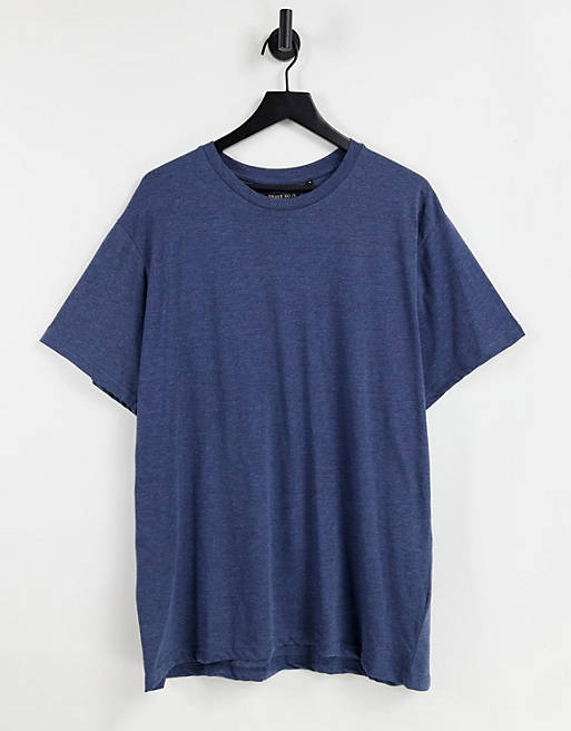Brave Soul - Oversized T-shirt in gemêleerd blauw