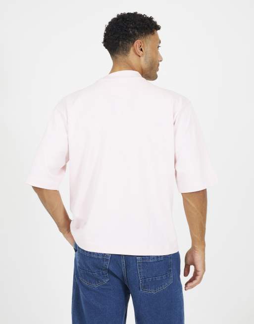 Brave Soul - Oversized T-shirt in lichtroze, 2 van 4