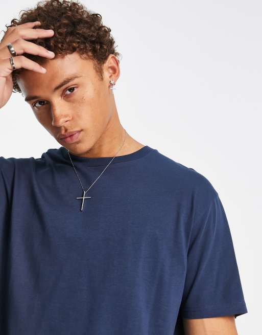 Brave Soul - Oversized T-shirt in marineblauw