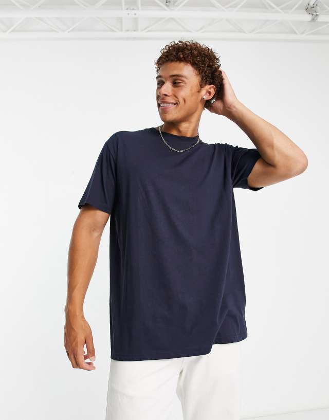 Brave Soul oversized T-shirt in navy