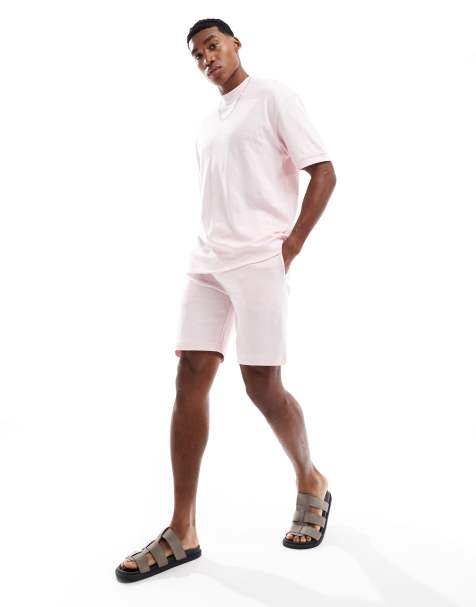 Brave Soul Oversized t-shirt & short co-ord set in pink - view 1