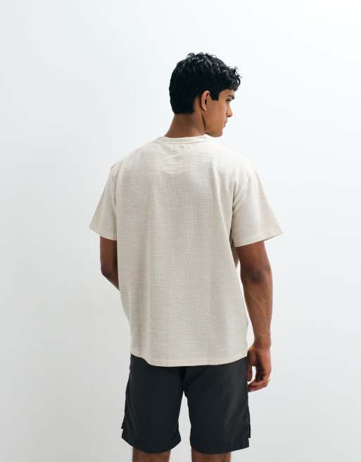 Brave Soul oversized t-shirt with mock neck in stone, 3 of 5