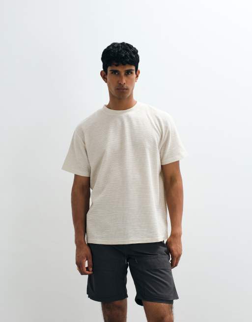 Brave Soul oversized t-shirt with mock neck in stone, 5 of 5