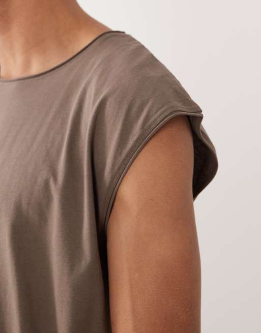 Brave Soul oversized tank in taupe, 3 of 5