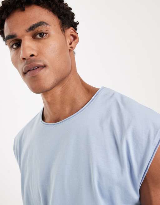 Brave Soul oversized tank top in light blue, 5 of 5