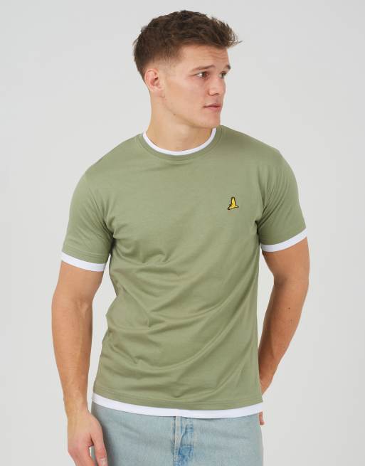 Brave Soul - Pack de 3 camisetas de varios colores con ribetes en contraste de algodón