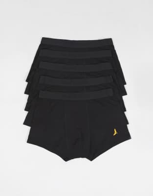 Brave Soul Pack of 5 boxers with embroidery detail in black | ASOS
