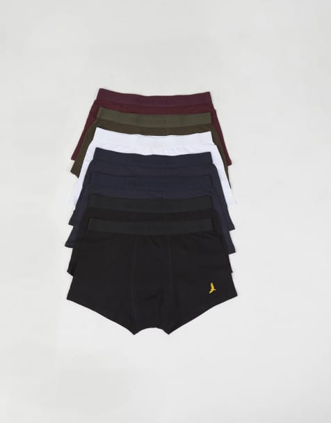 Brave Soul Pack of 7 boxers with embroidery detail in black - view 1