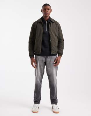 Brave Soul Padded Collared Short Jacket In Green