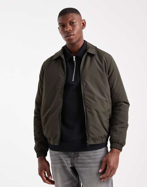 Brave Soul padded collared short jacket in khaki - view 1