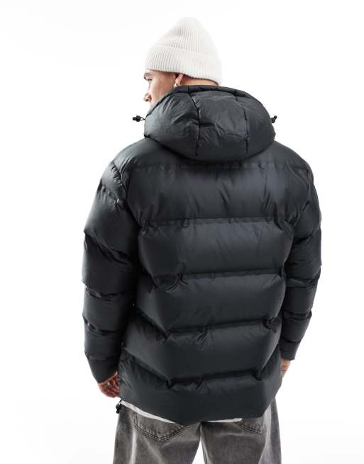 Brave Soul padded funnel neck puffer jacket with chest pockets in black, 2 of 4