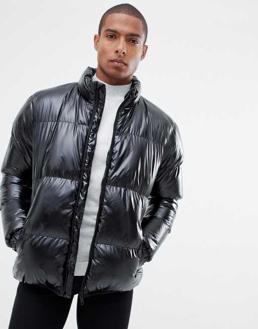 Brave soul shiny store puffer jacket