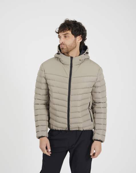 Brave Soul Padded hooded jacket in taupe - view 1