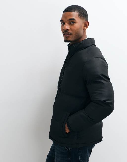 Brave Soul padded jacket with front pocket detail in black, 4 of 5