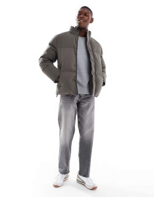 Brave Soul Padded Puffer Jacket In Gray