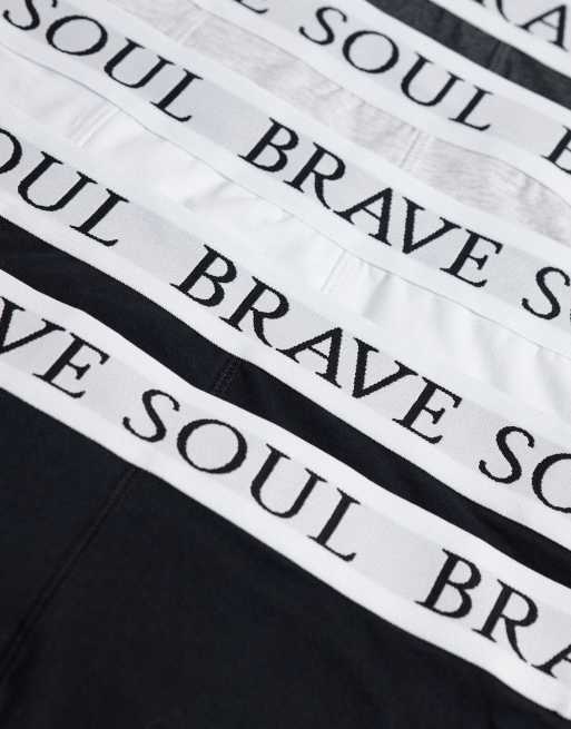 Brave Soul - Pakke med 5 par boksershorts i sort/hvid/grå, 2 af 3