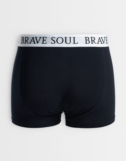 Brave Soul - Pakke med 5 par boksershorts i sort/hvid/grå, 3 af 3