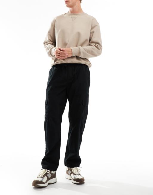Brave Soul - Pantalon cargo ample avec cordon de serrage aux chevilles - Noir