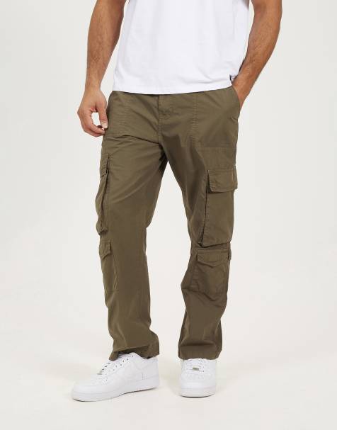 Brave Soul - Pantalon cargo ample en popeline de coton - Kaki - view 1