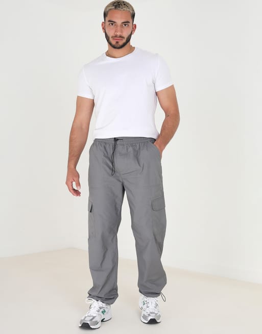 Brave Soul - Pantalon cargo en popeline de coton - Gris foncé, 3 de 4