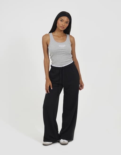 Brave Soul - Pantalon de jogging ample à double taille contrastante - Noir, 2 de 4