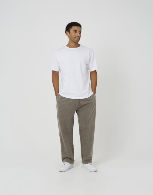 Brave Soul pantalon de jogging coupe large délavé taupe, 3 de 4