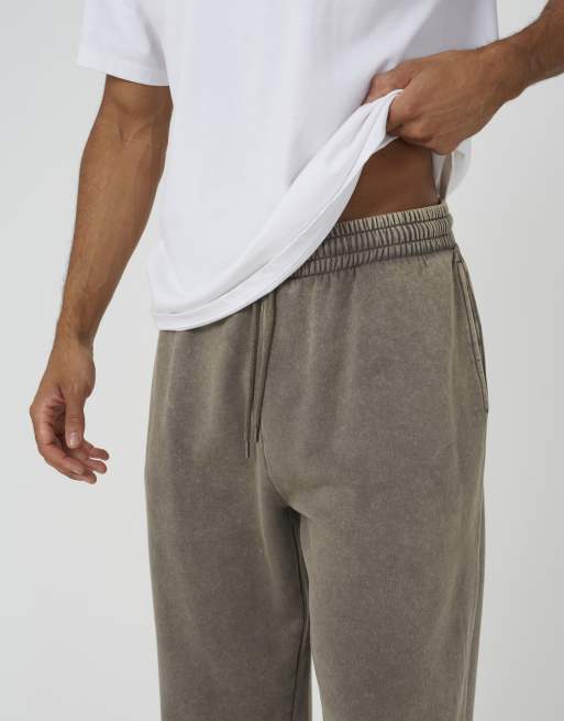 Brave Soul pantalon de jogging coupe large délavé taupe, 4 de 4