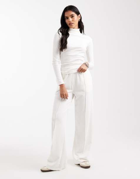 Brave Soul - Pantalon de jogging droit en coton majoritaire - Crème - view 1