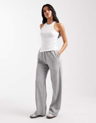 Pantalon de jogging droit en coton mélangé - Gris chiné XL