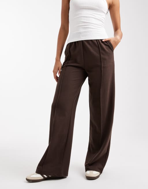Brave Soul - Pantalon de jogging droit en coton mélangé - Marron chocolat, 4 de 5